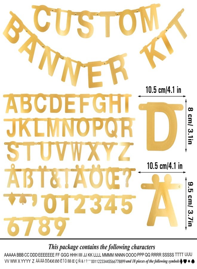 SUNBEAUTY 146 Pcs Gold DIY Make Your Own Banner Customizable Letters Symbols Banner For Birthday Wedding Happy New Year Baby Shower Graduation Retirement Xmas Party Decoration - Image 2